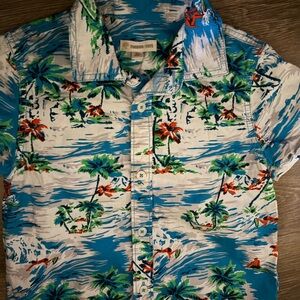 Tucker + Tate Blue Tropical Print Shirt